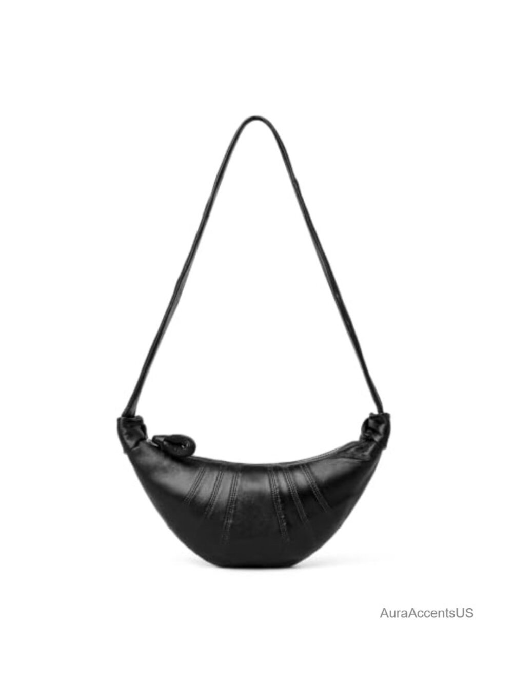 Lambskin Leather Croissant Crossbody Bag Soft Lightweight Convertible